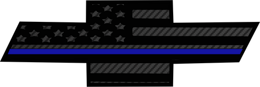 Chevy Bowtie American Flag Police Thin Blue Line Emblem Overlay Badge Decal Sticker