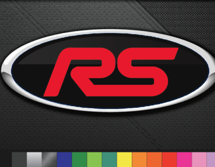 Ford Focus Fiesta RS Emblem Badge Oval Inlay Decal Vinyl Sticker Overlay Custom