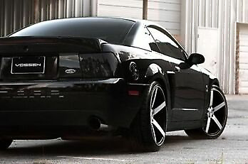 99-04 Ford Mustang Full Blackout Headlight+Tail Light Lens Decal Smoke Tint Kit