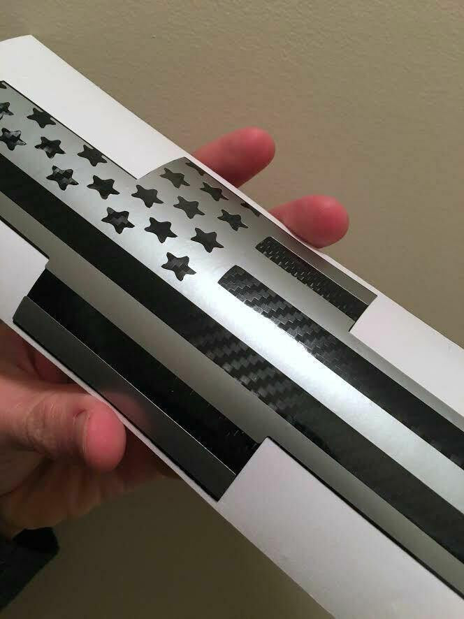 Chevy Silverado Bowtie AMERICAN Flag CARBON FIBER Emblem Overlay Badge Decal